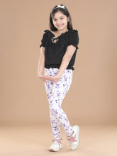 Girls Cotton Floral Printed Jegging